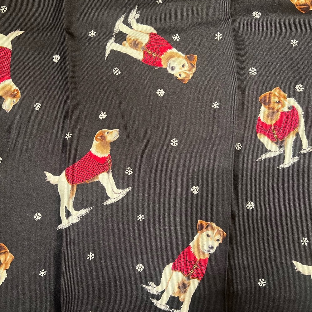Coach silk scarf with dog winter snowflake pattern, vintage - Picture 3 of 3